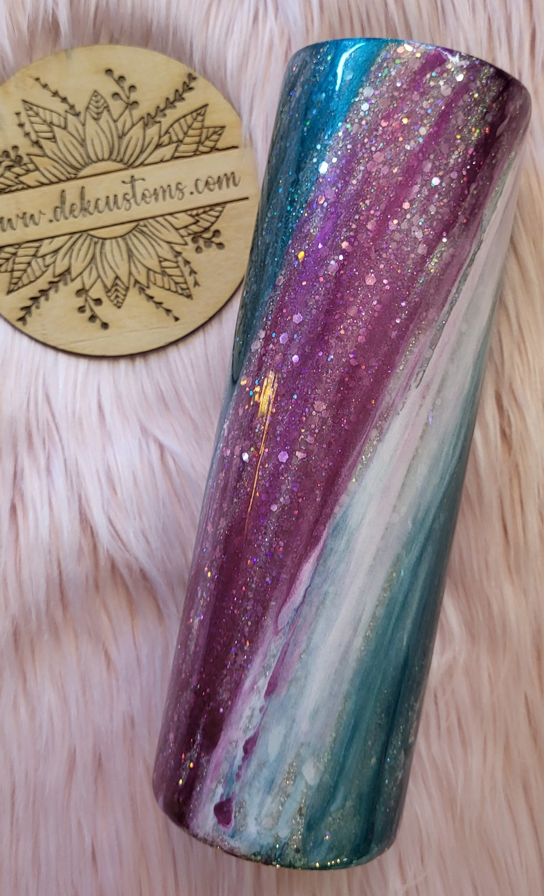 30oz SKINNY - PURPLE AND TEAL MILKYWAY – DEK Customs