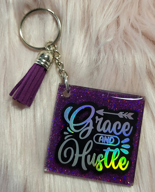 2" SQUARE - PURPLE - GRACE & HUSTLE