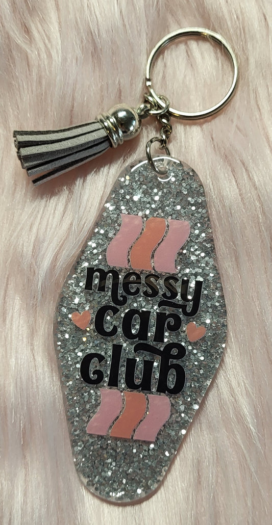 3.5" MOTEL KEYCHAIN - SILVER - MESSY CAR CLUB