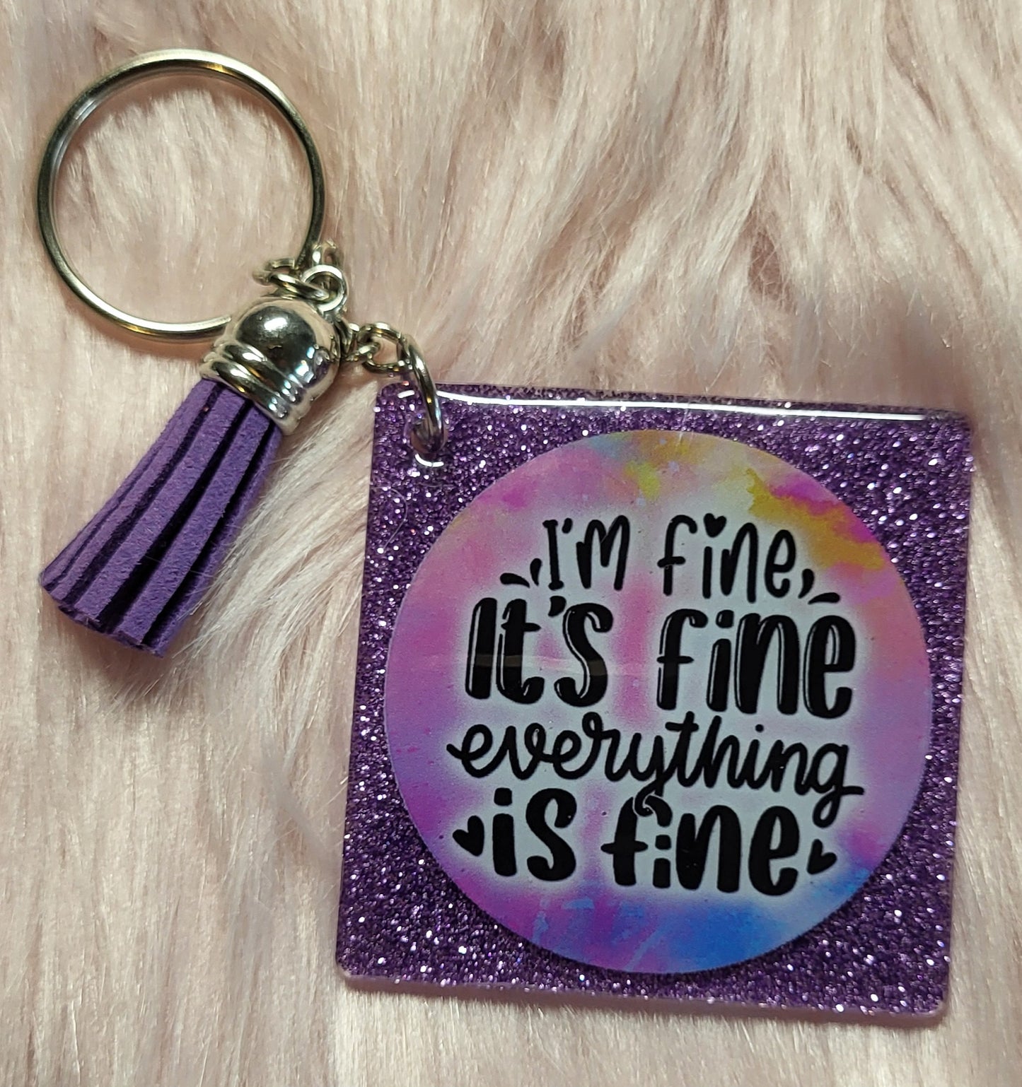 2" SQUARE - PURPLE - IT'S FINE I'M FINE EVERYTHING IS FINE